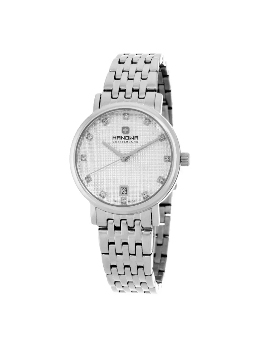 NWT Hanowa Rivera Quartz Crystal Silver Dial Ladies Watch